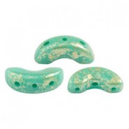 Les perles par Puca® Arcos kralen Opaque green turquoise splash 63130/94401